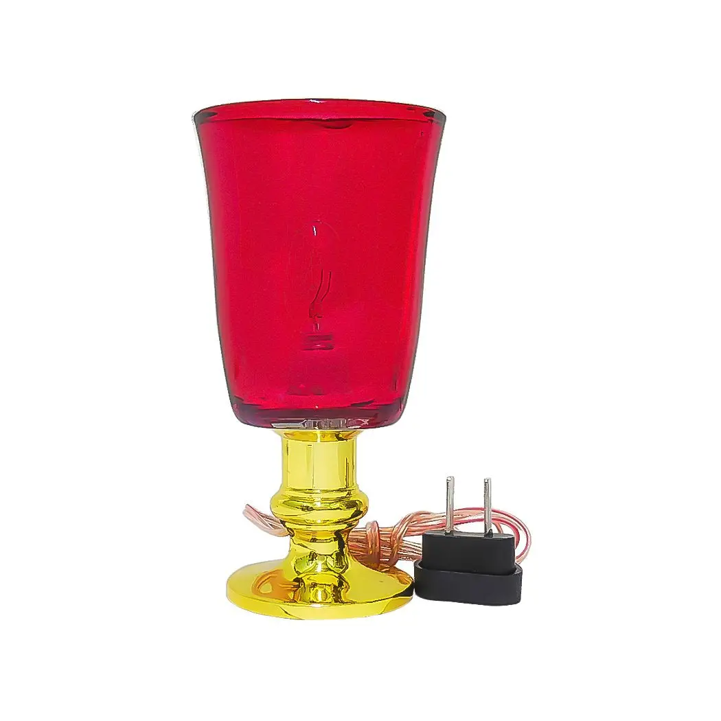 Lámpara Tipo Veladora Vaso Rojo - La Nueva Eléctrica 1