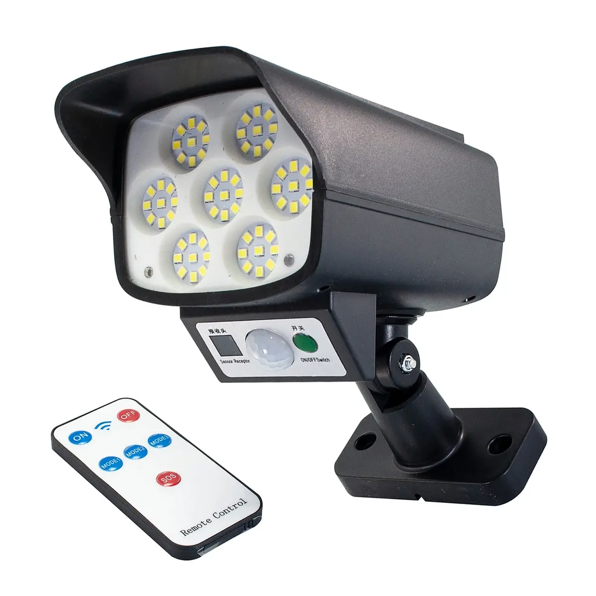 Arbotante Pinmark 63 Led Tipo Cámara Solar Negra - La Nueva Eléctrica 1