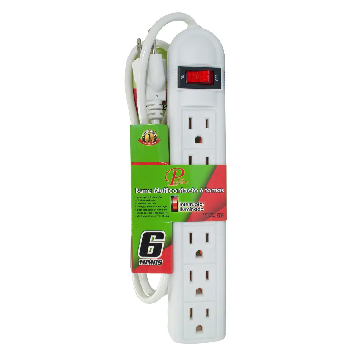 Multicontacto Pinmarkt Cable 1 Metro - La Nueva Eléctrica 1