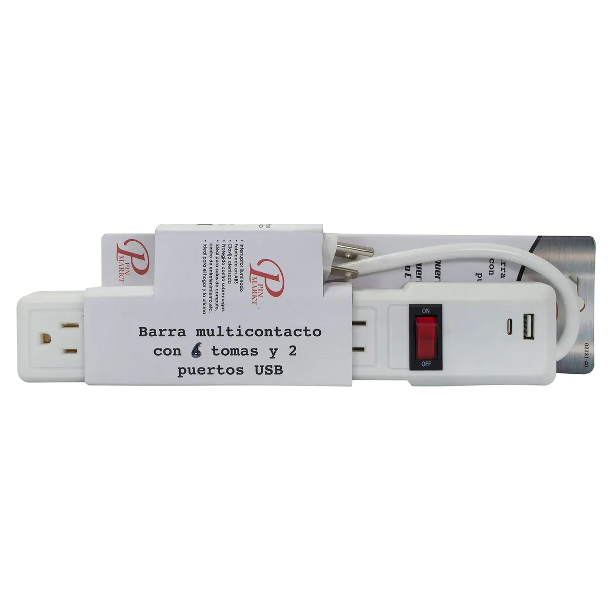 Multicontacto Pinmarkt 6 Tomas Usb Y Tipo C - La Nueva Eléctrica 1