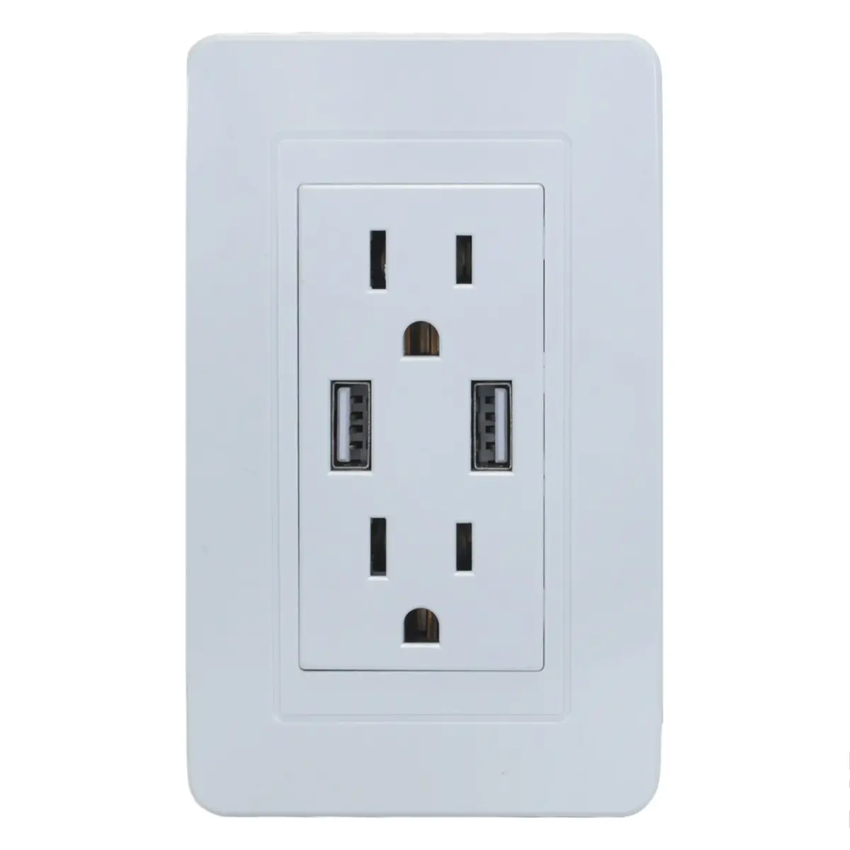 Placa Pinmarkt Capri Contacto Duplex + 2 Usb - La Nueva Eléctrica 1