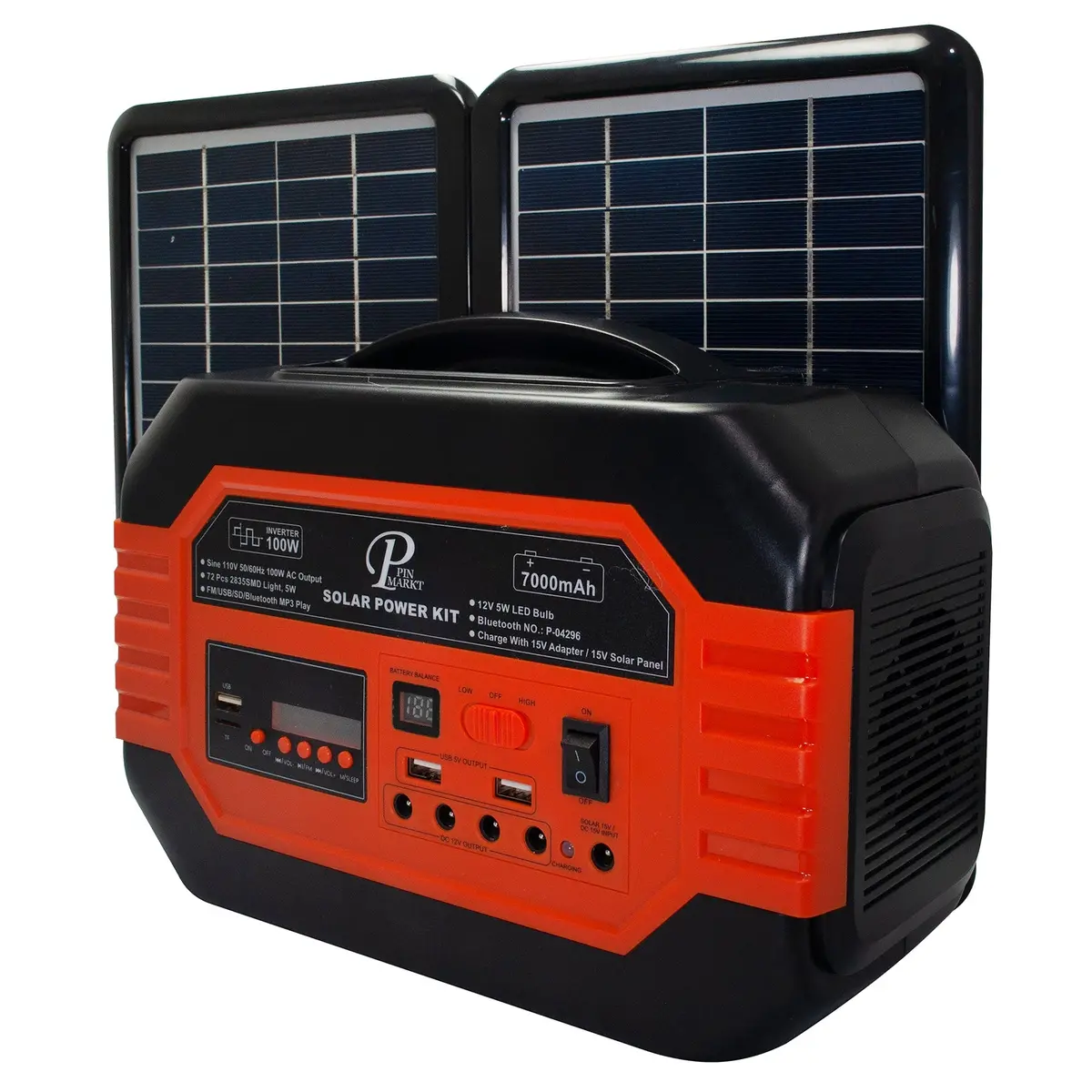 Generador Pinmarkt Solar 100W Bocina Usb Lámpara Emergencia - La Nueva Eléctrica 1