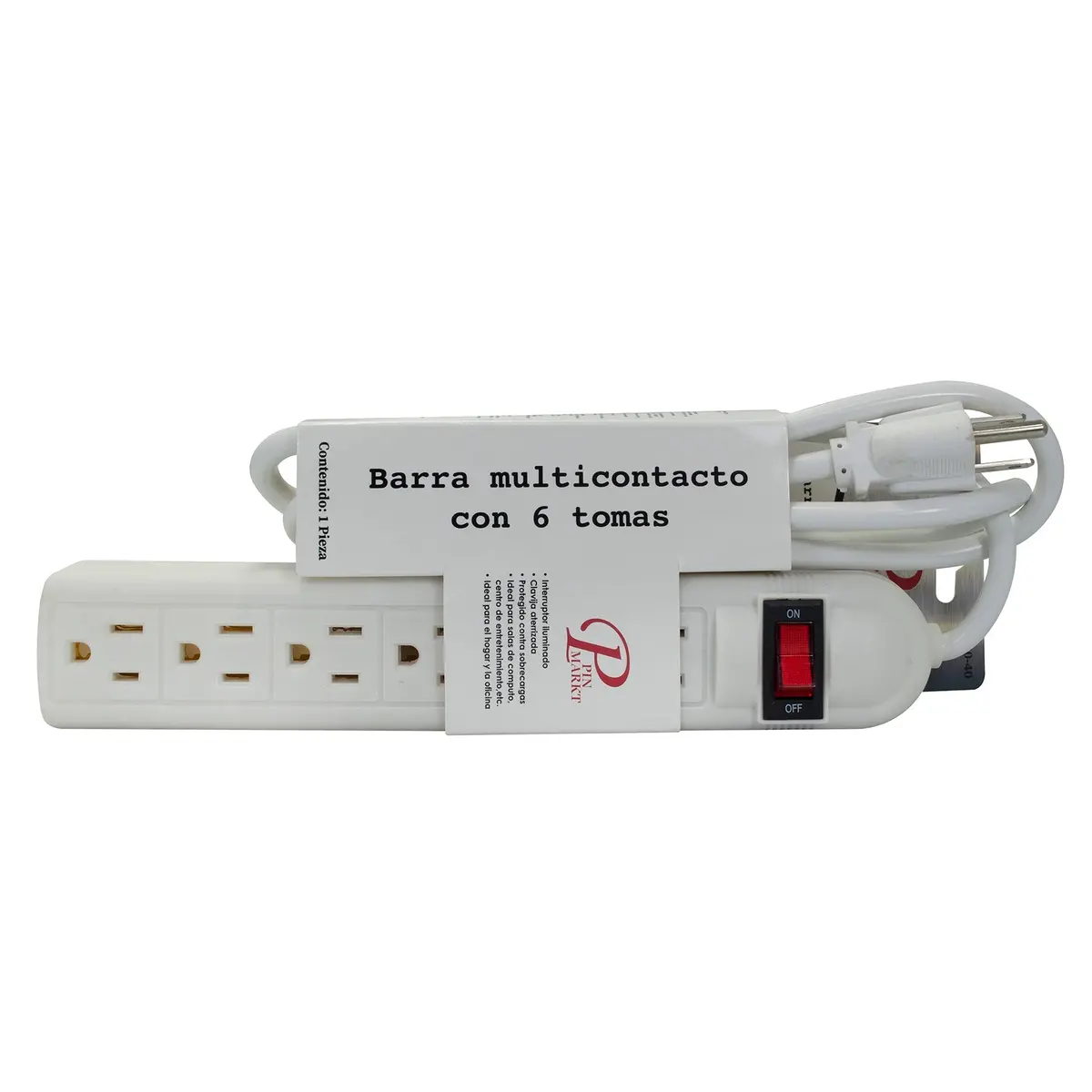 Multicontacto Pinmarkt 6 Tomas 1.5M Eco - La Nueva Eléctrica 1