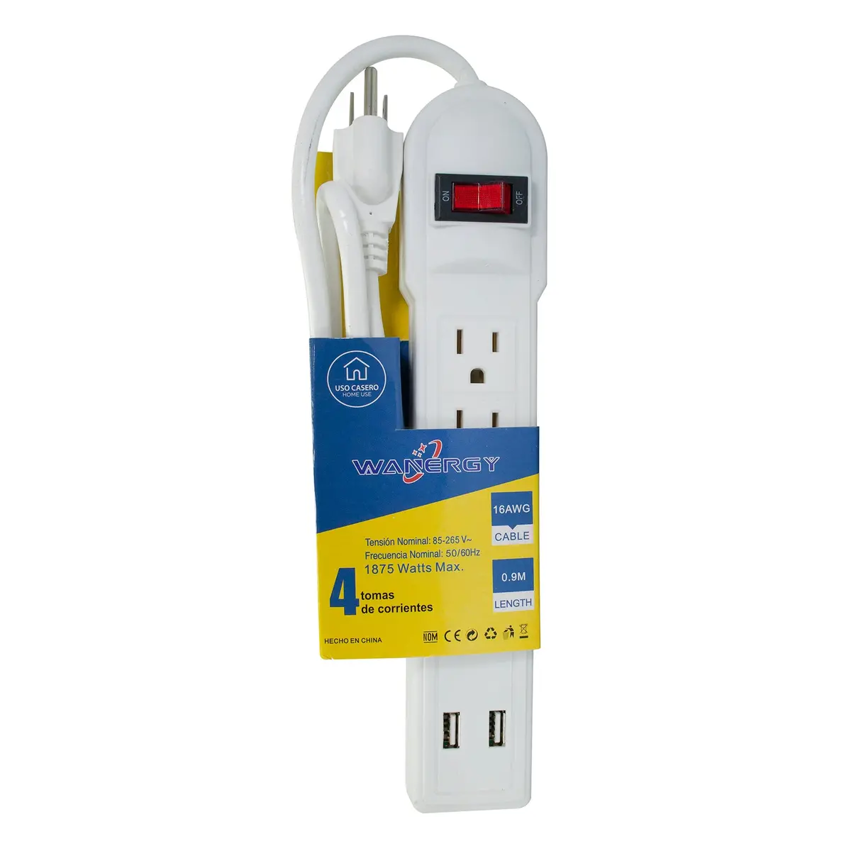 Multicontacto Wanergy 4 Contactos Más 2 Usb - La Nueva Eléctrica 1