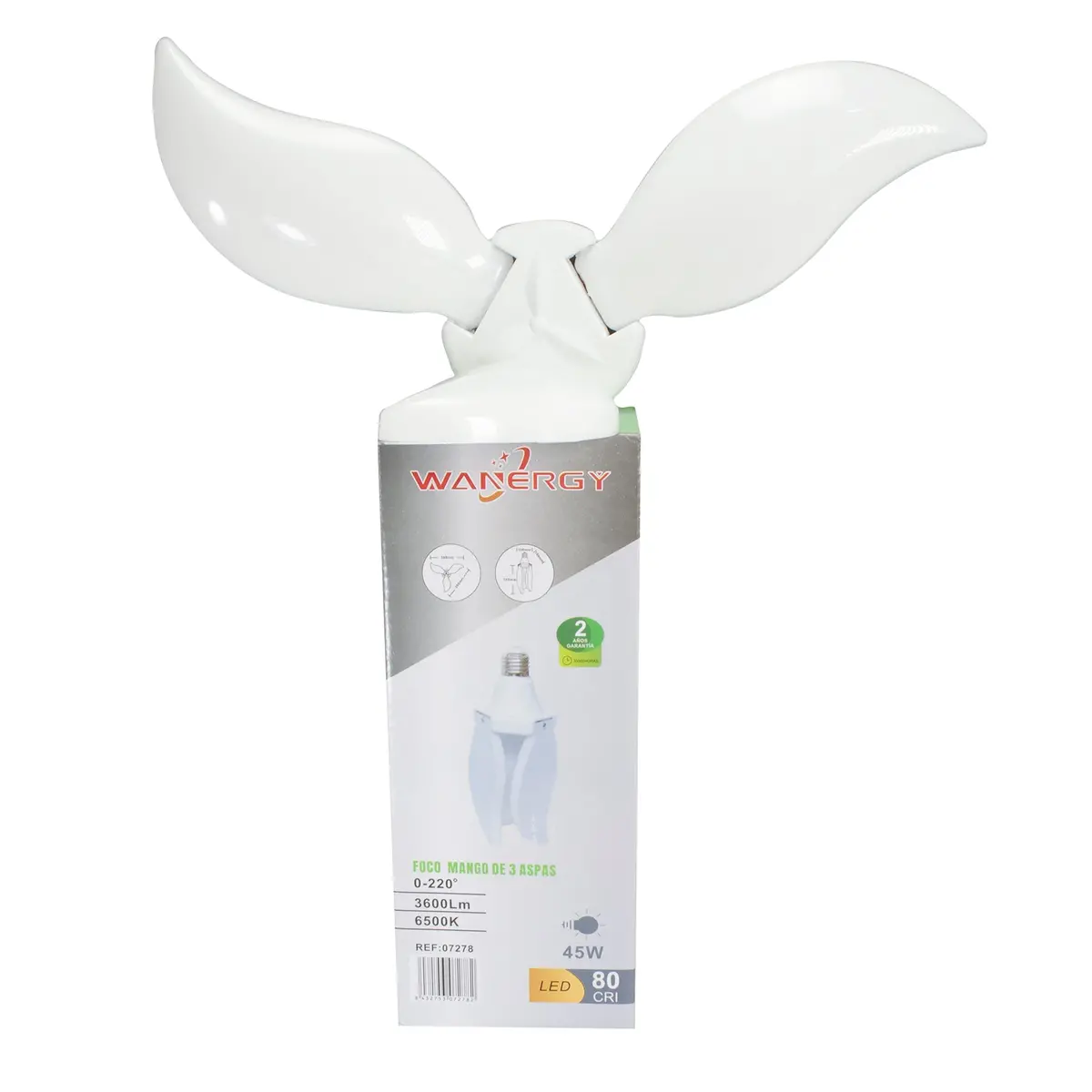 Foco Wanergy Led 45W Tipo Ventilador Hoja 3 Aspas - La Nueva Eléctrica 2