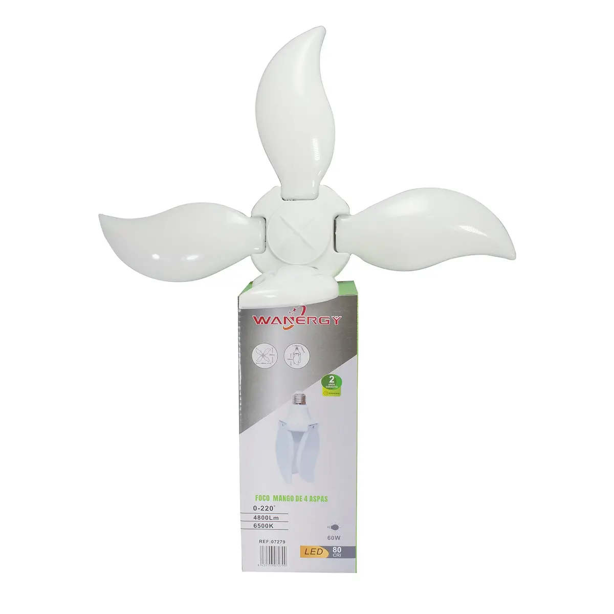 Foco Wanergy Led 60W Tipo Ventilador Hoja 4 Aspas - La Nueva Eléctrica 1