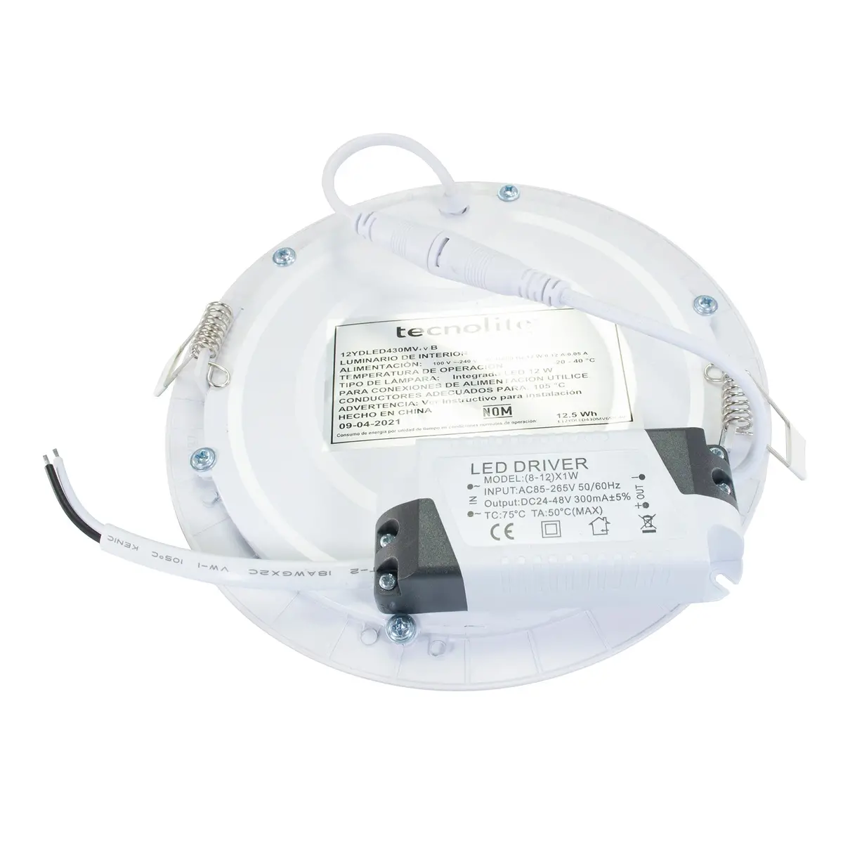 Empotrado Tecno Lite Led 12W 110-240 65K 12Ydled430mv65b - La Nueva Eléctrica 1