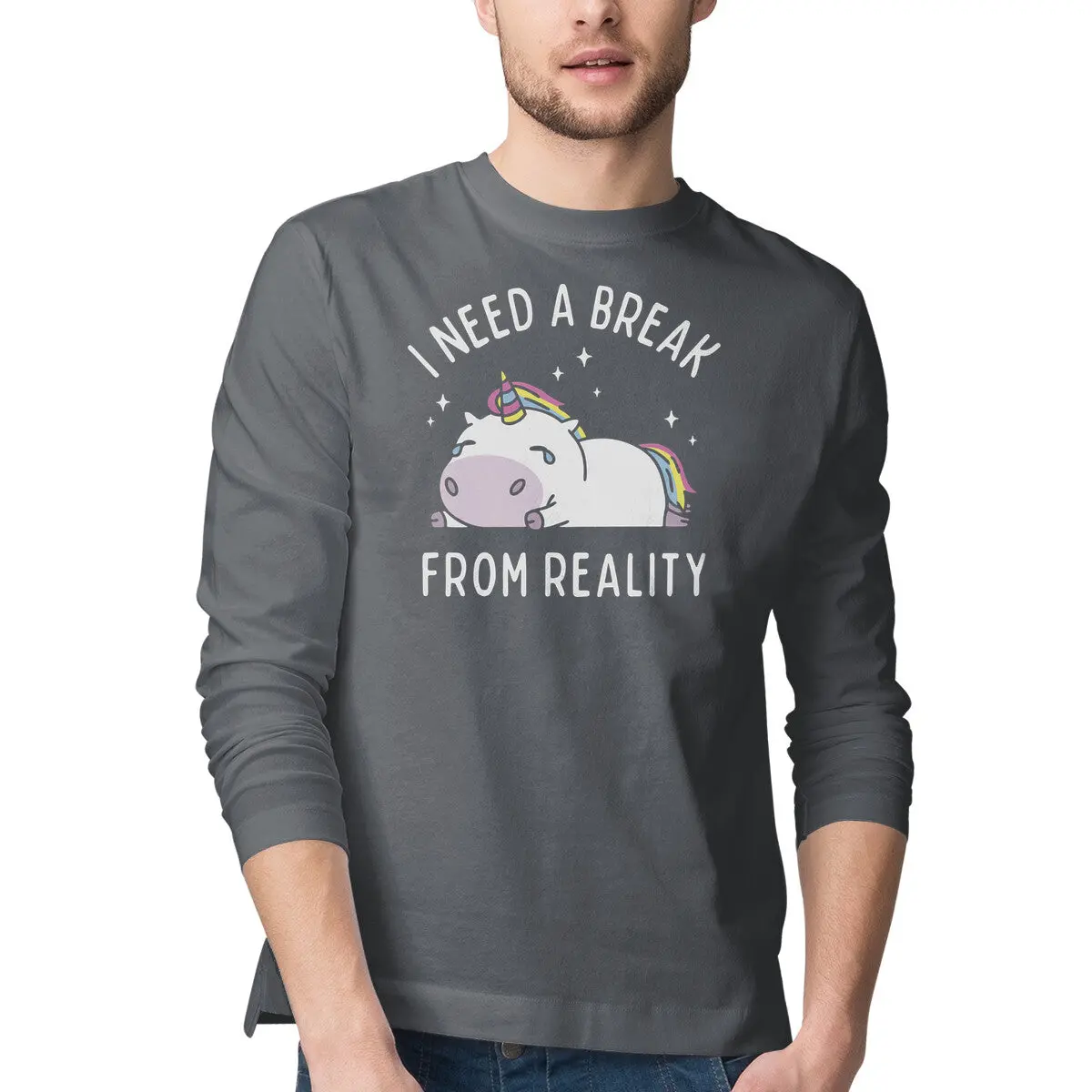 I Need a Break – Men's Long-Sleeve Relaxation T-Shirt - Image 7