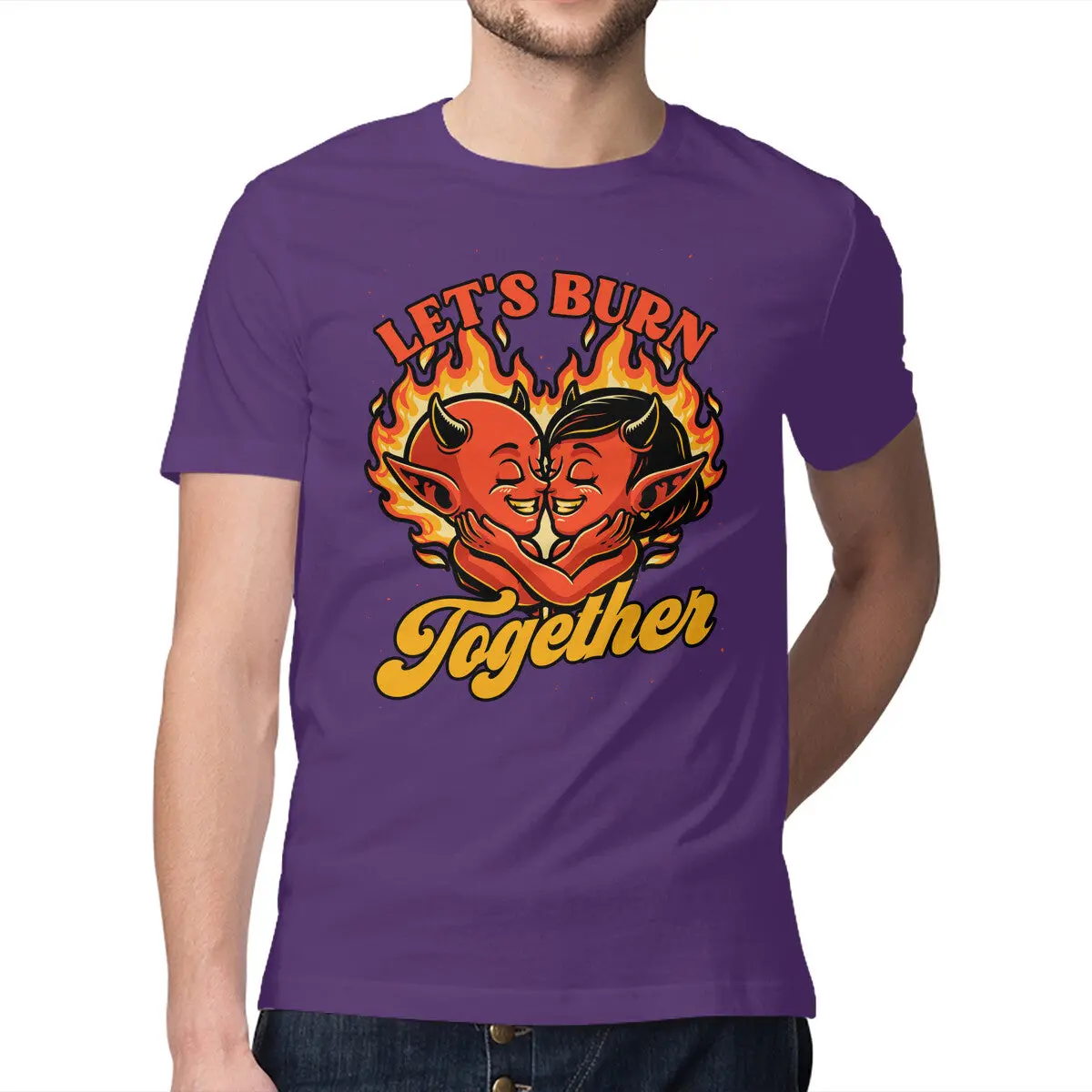 Burn Together Valentine's Day T-Shirt for Men - Image 17