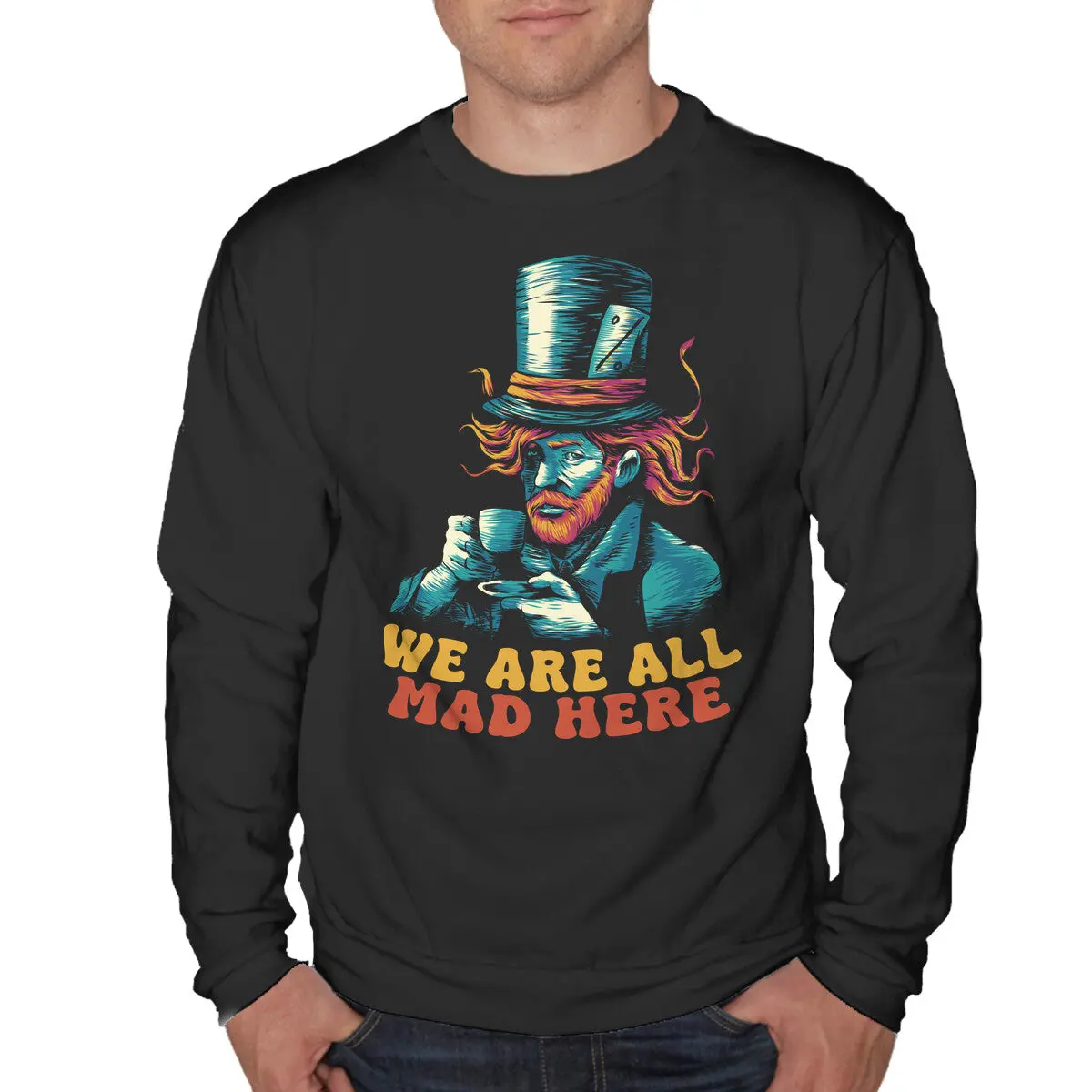 Van Gogh Art Sweatshirt – 'We Are All Mad Here' Unisex Crew Neck - Image 4