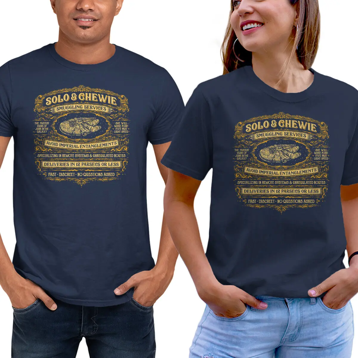 Solo & Chewie Star Wars Smuggling T-Shirt - Image 5