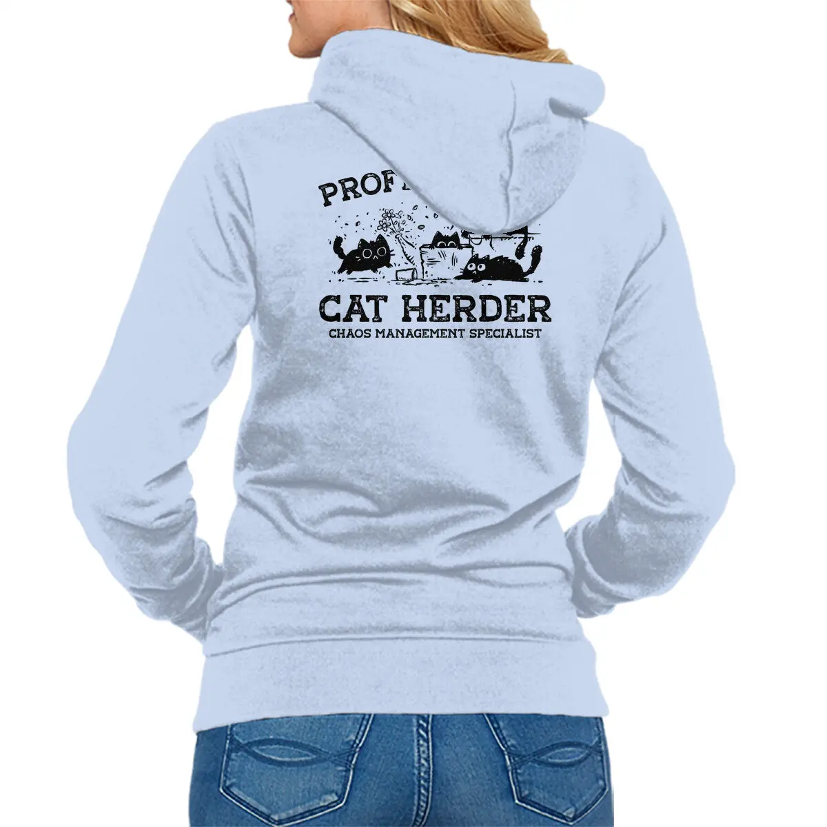 Cat Herder Humor Sweatshirt - Image 4