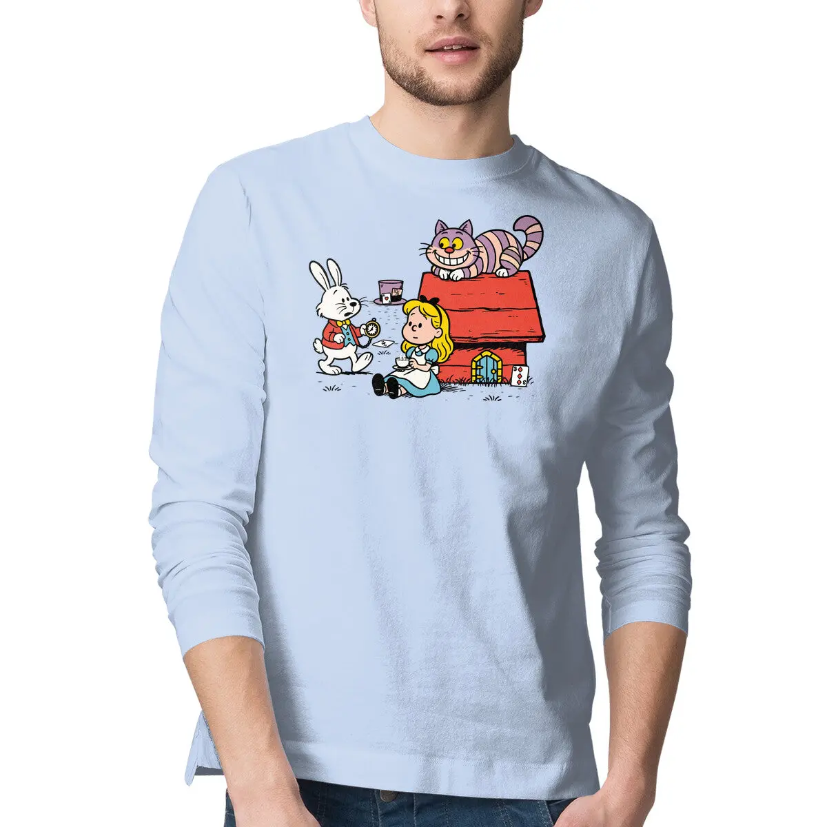 Alice in Wonderland Long Sleeve T-Shirt for Men - Image 4