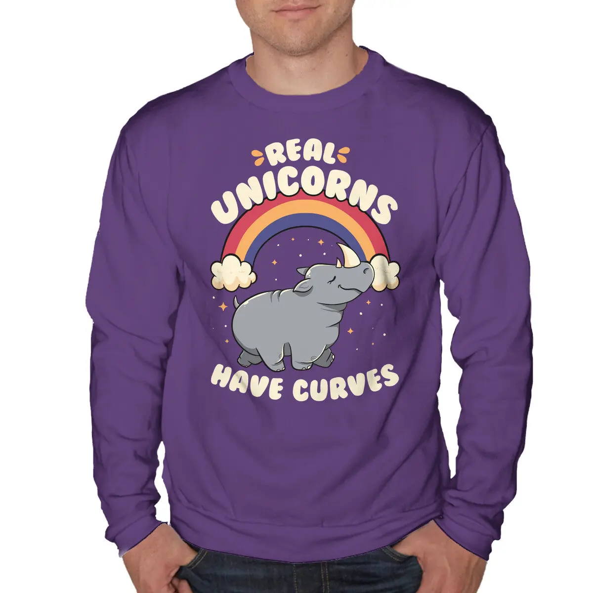 Unicorn-Themed Crewneck Sweatshirt for All Body Types - Image 10
