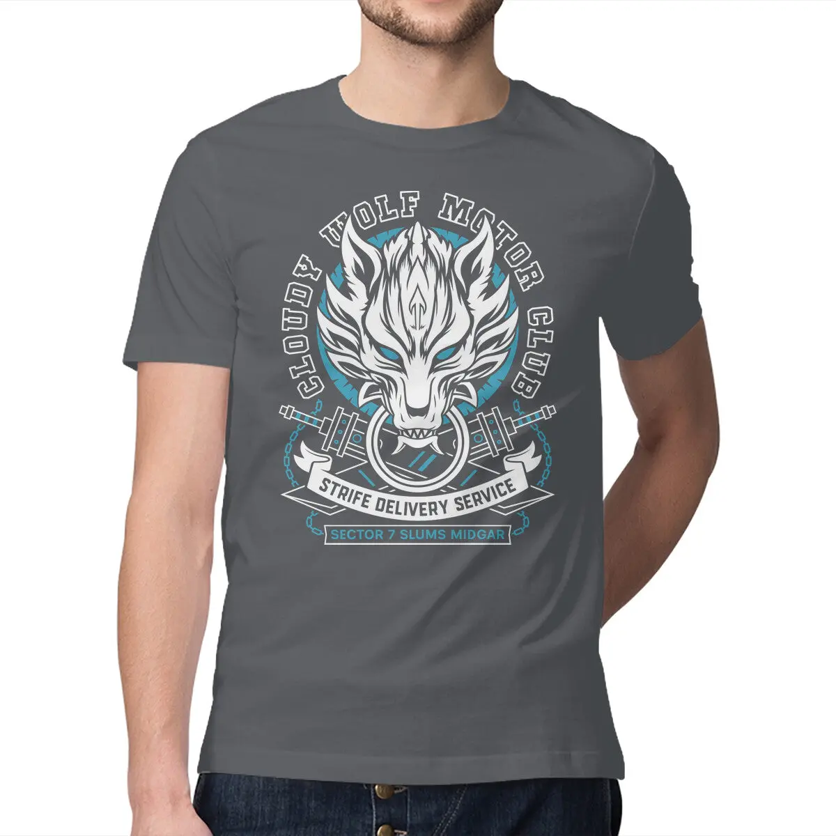 Premium Men's Cloudy Wolf Midgar Motor T-Shirt - Image 9