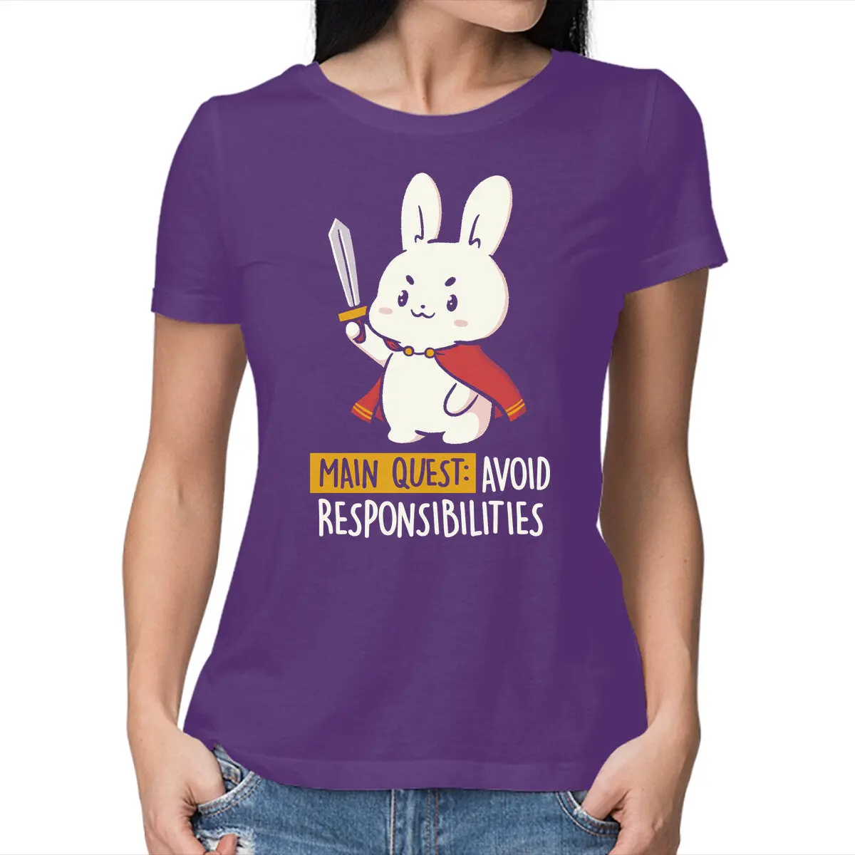 Women's Basic Tee – Main Quest: Avoid Responsibilities - Image 13