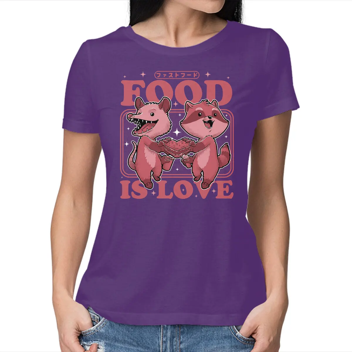 Fun Food-Themed Animal Graphic T-Shirt for Women - Image 9
