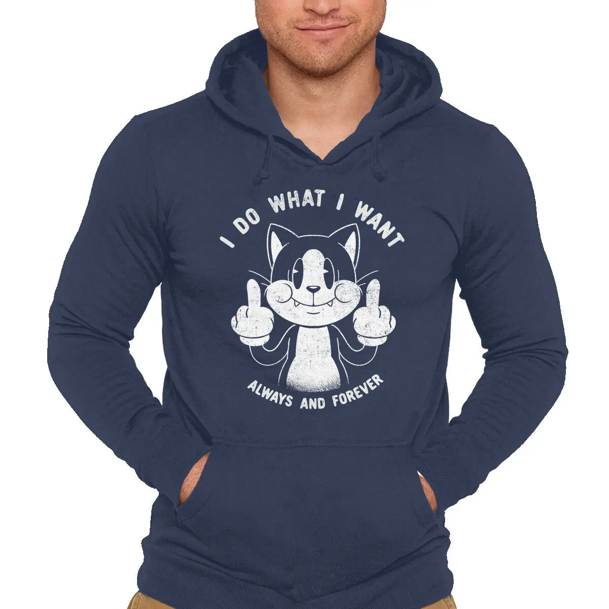 Funny Cat Pullover Sweatshirt – Unisex 'I Do What I Want' Design - Image 4