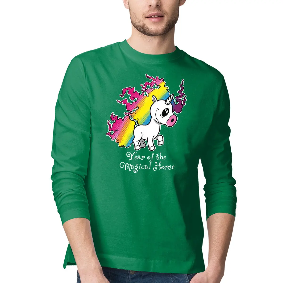 Magical Horse Year Long-Sleeve T-Shirt for Men - Image 7