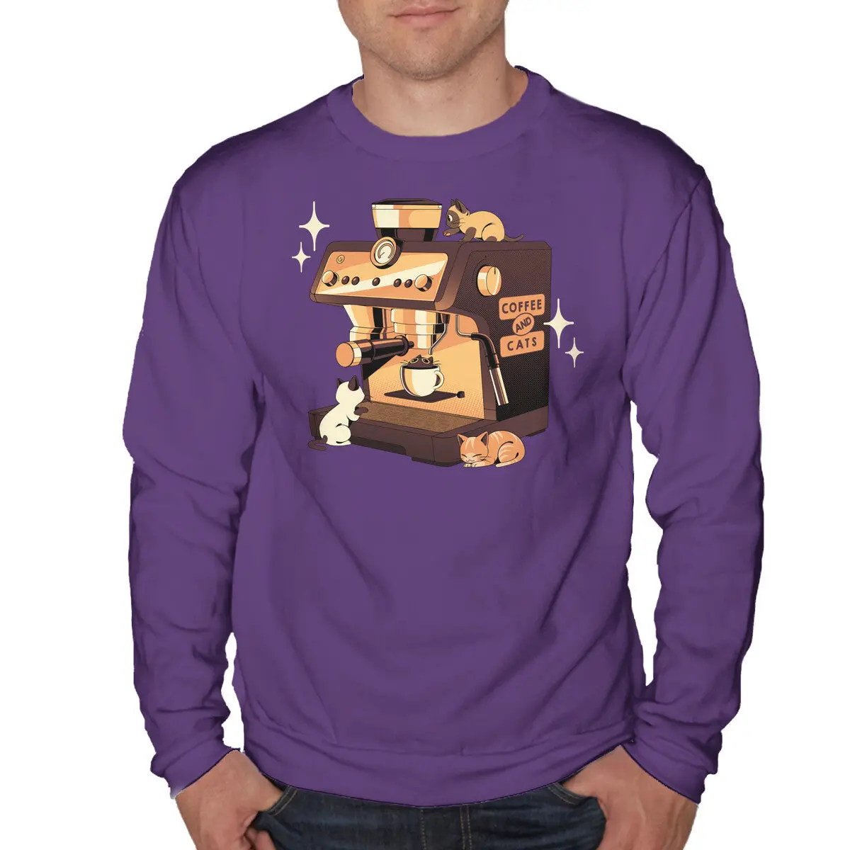 Espresso Lover Sweatshirt with Cat Design - Image 7