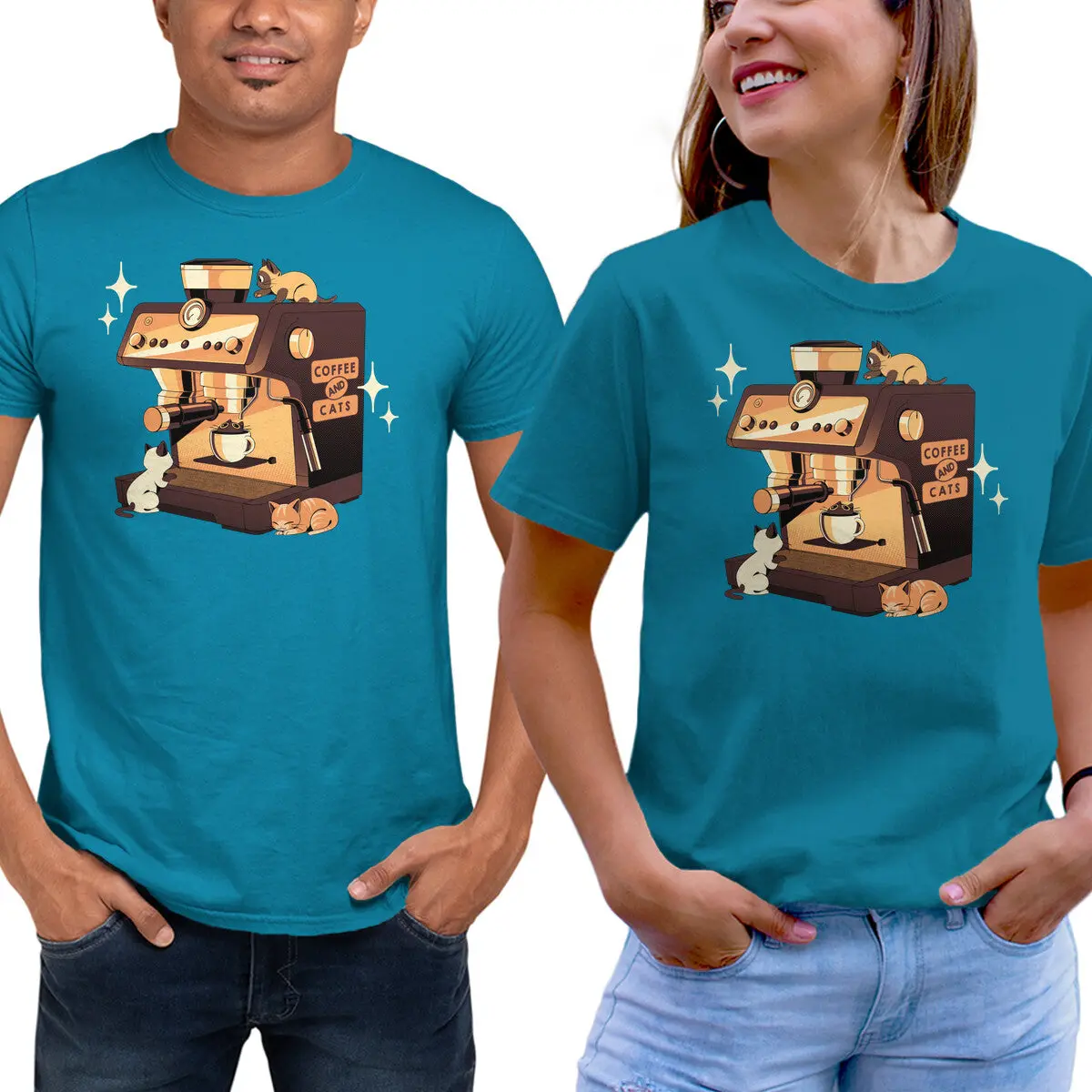 Espresso Lover T-Shirt with Coffee & Cat Illustration - Image 9