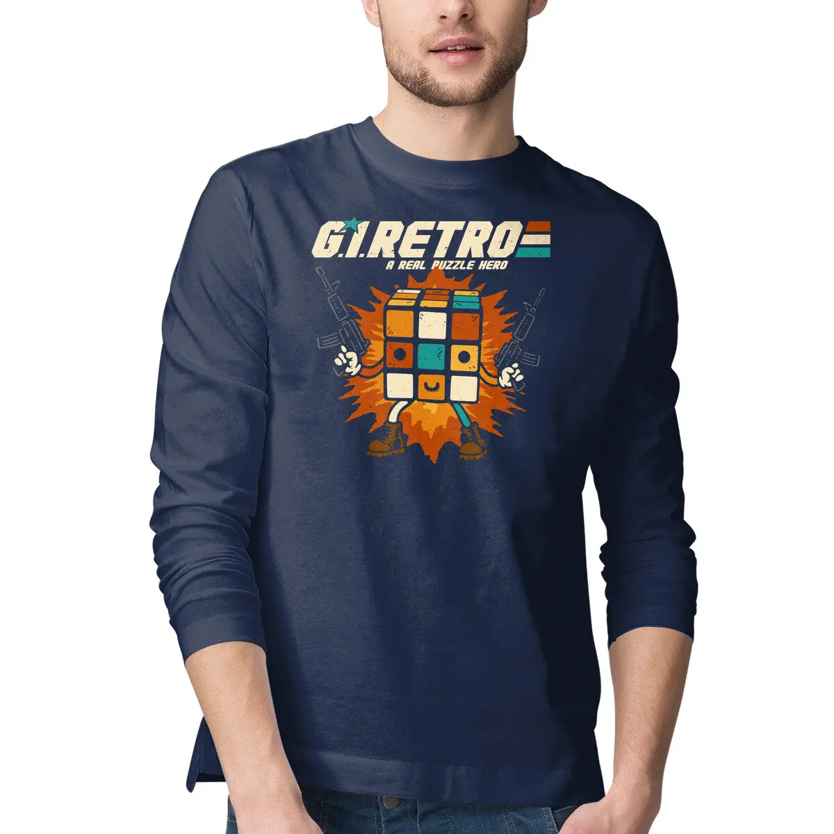 Puzzle Hero Long-Sleeve T-Shirt for Men - Image 4
