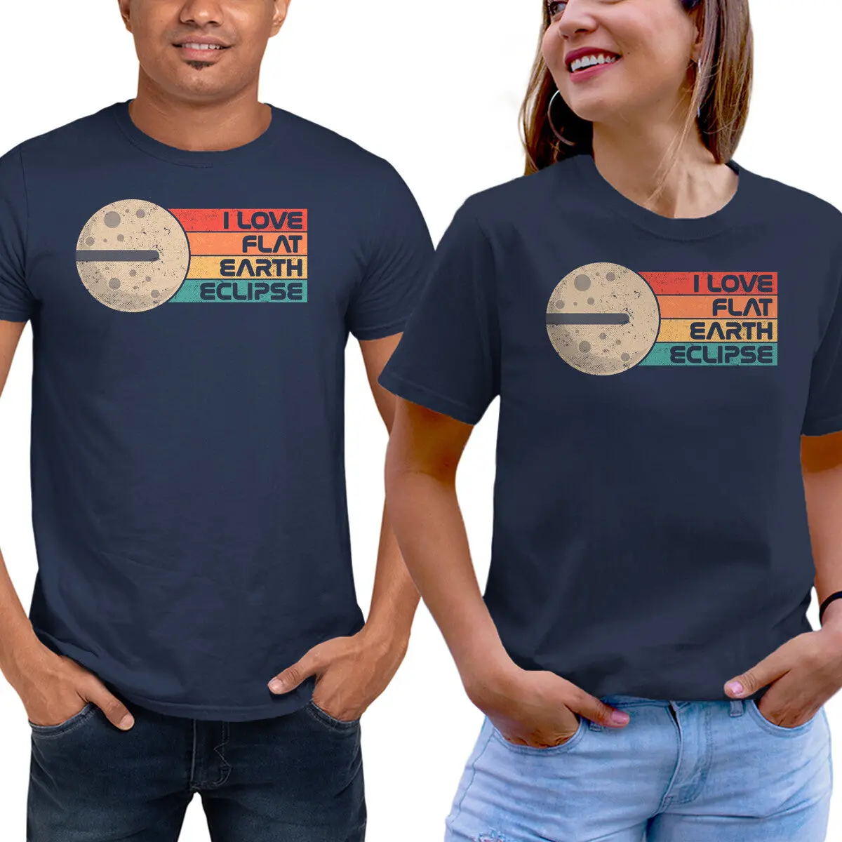 Flat Earth Eclipse Graphic T-Shirt - Image 5