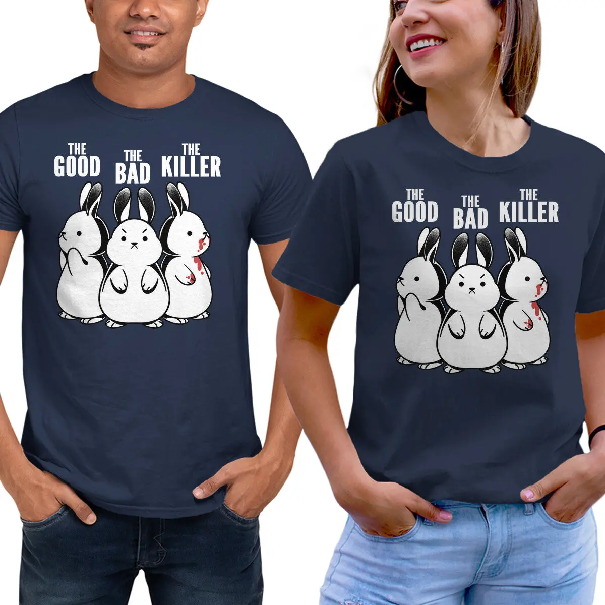 The Good, The Bad & The Killer Rabbit Unisex T-Shirt - Image 5