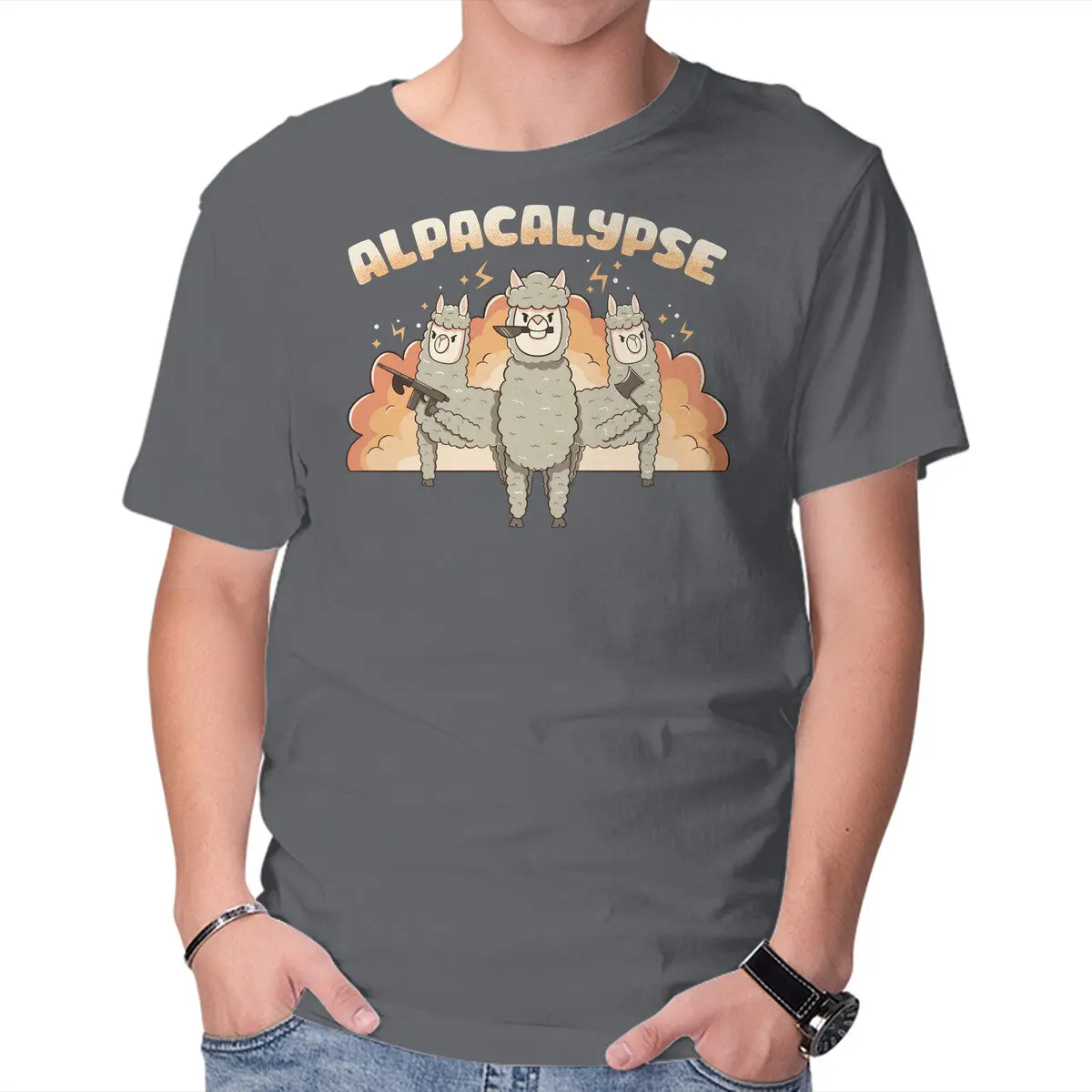 Funny Alpaca Apocalypse T-Shirt for Men - Image 9