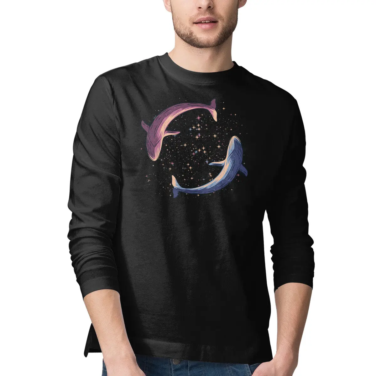 Ocean-Inspired Whale Astronaut T-Shirt for Men - Image 4