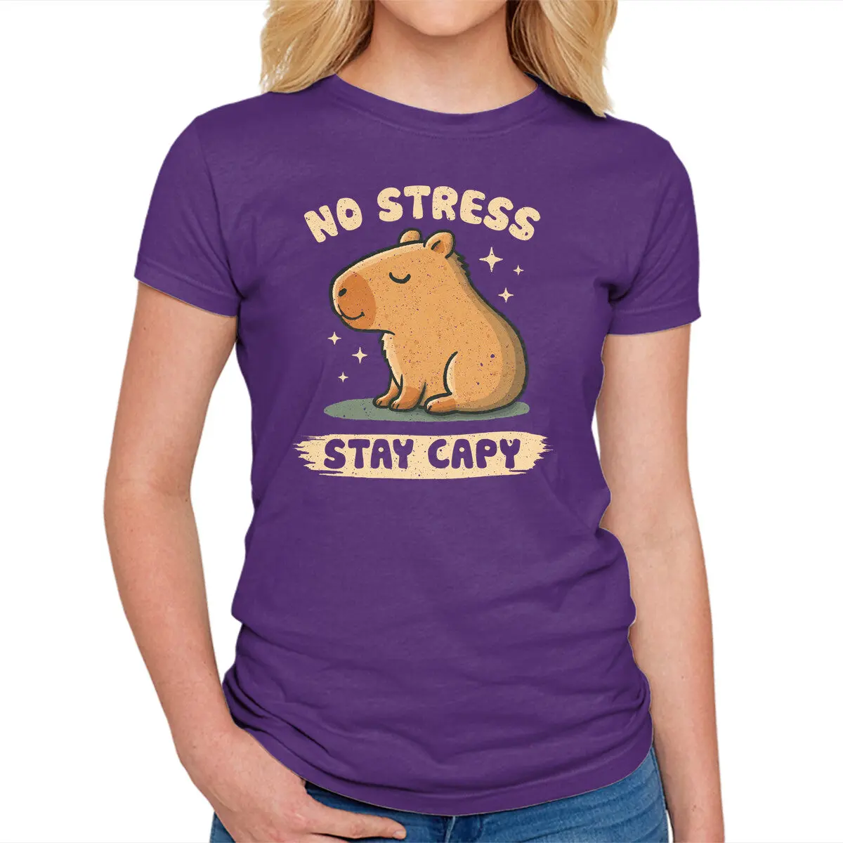 Capybara-Themed Fitted Women's T-Shirt - Image 17
