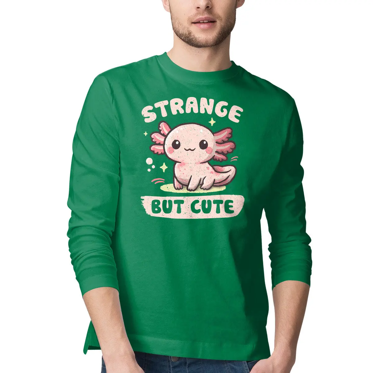 Quirky Long-Sleeve Cotton Tee for Men - Image 7