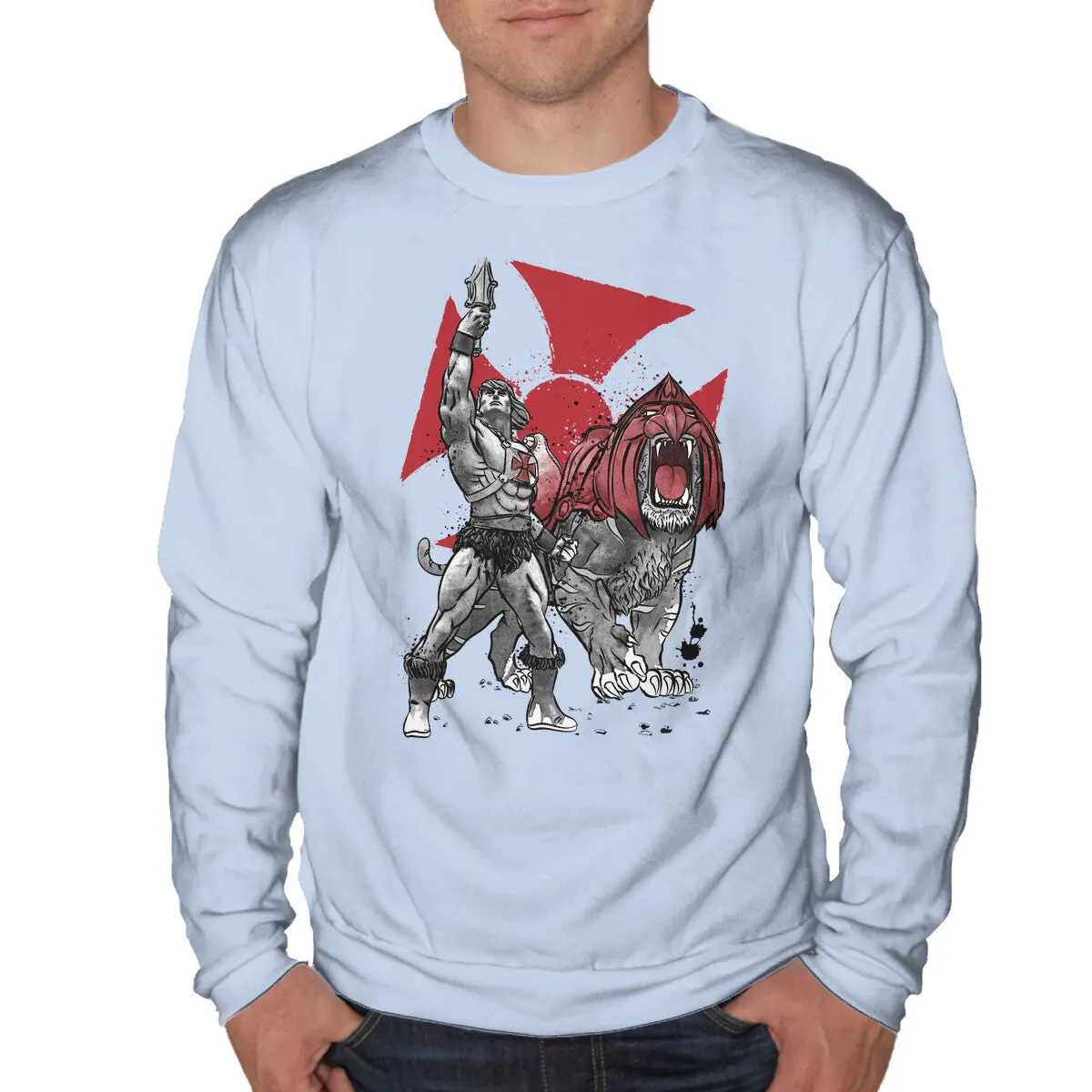 Prince Adam & Battle Cat Sumi-E Art Sweatshirt - Image 4