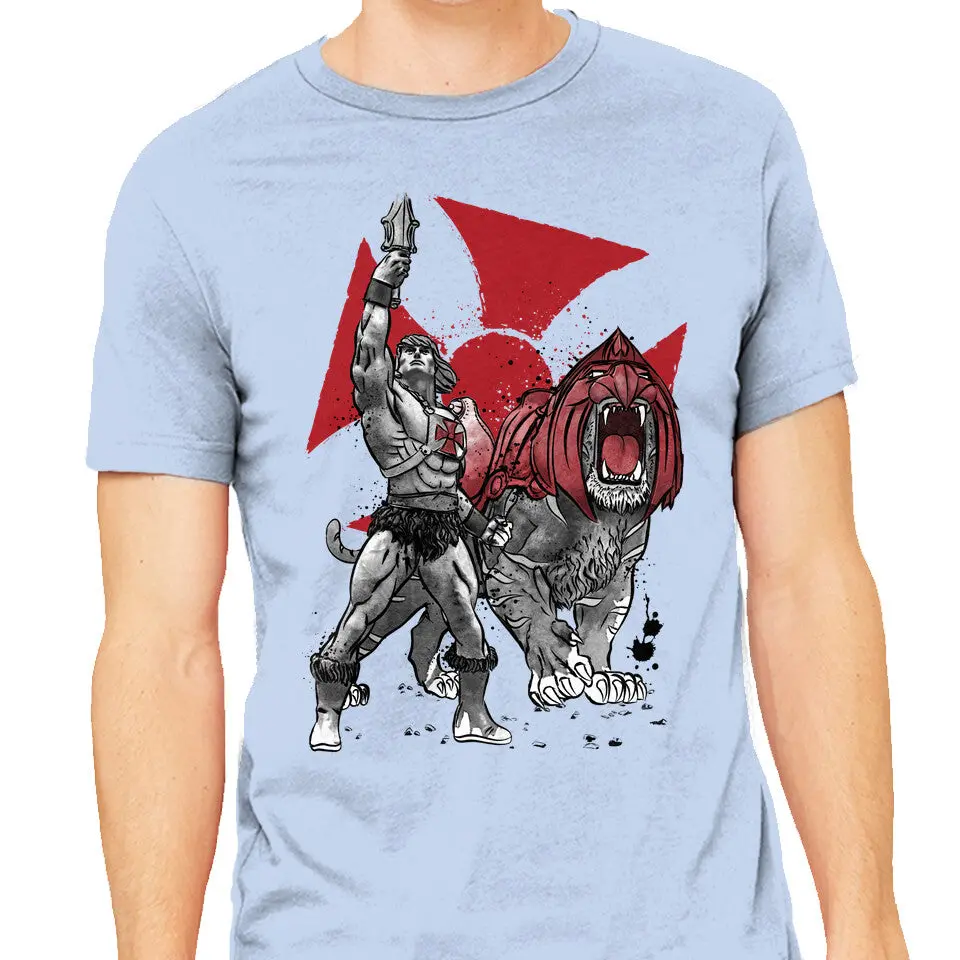 Prince Adam & Battle Cat Sumi-E Art T-Shirt - Image 5