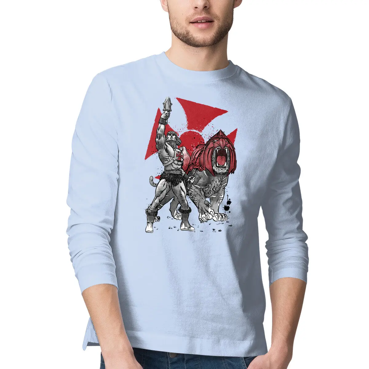 Prince Adam & Battle Cat Sumi-E Art T-Shirt - Image 4