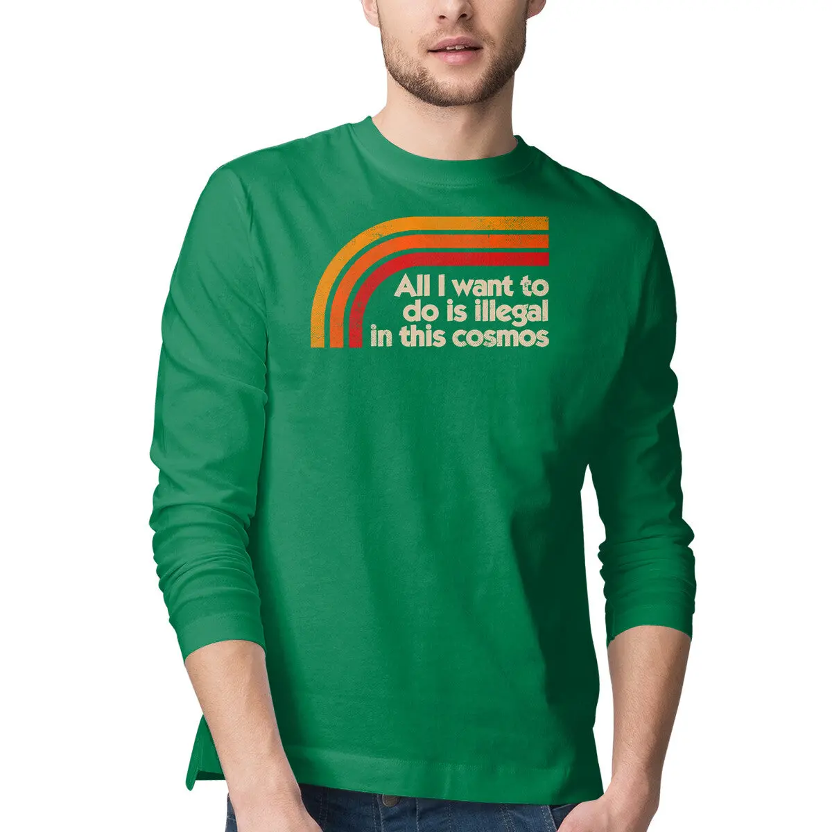 Illegal in This Cosmos Men's Long-Sleeve Tee - Image 7
