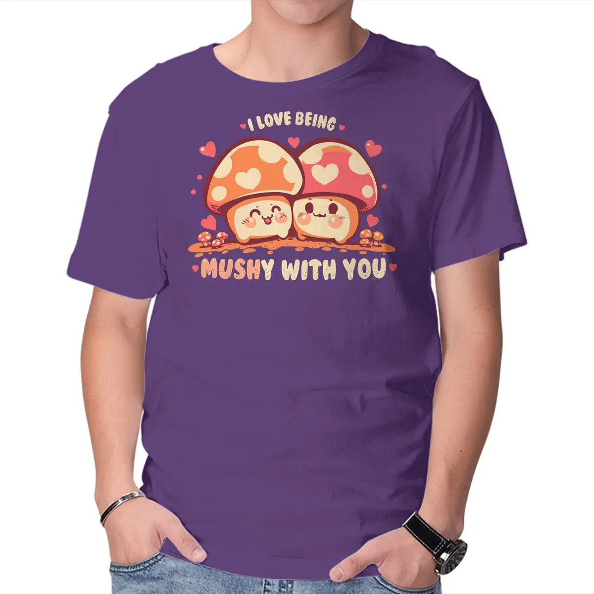 Playful Romantic Cotton T-Shirt for Men - Image 17
