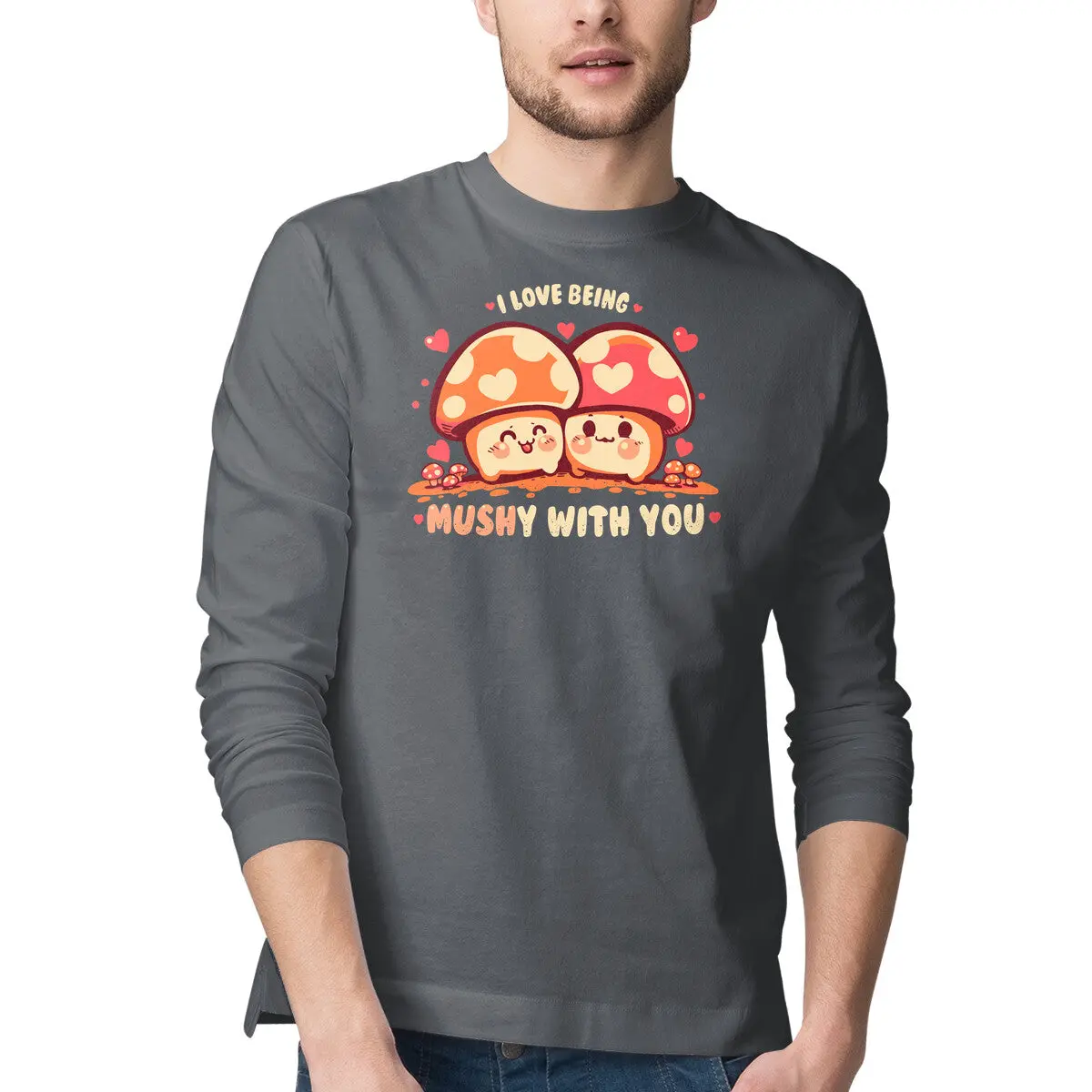 Romantic Long-Sleeve Cotton T-Shirt for Men - Image 10