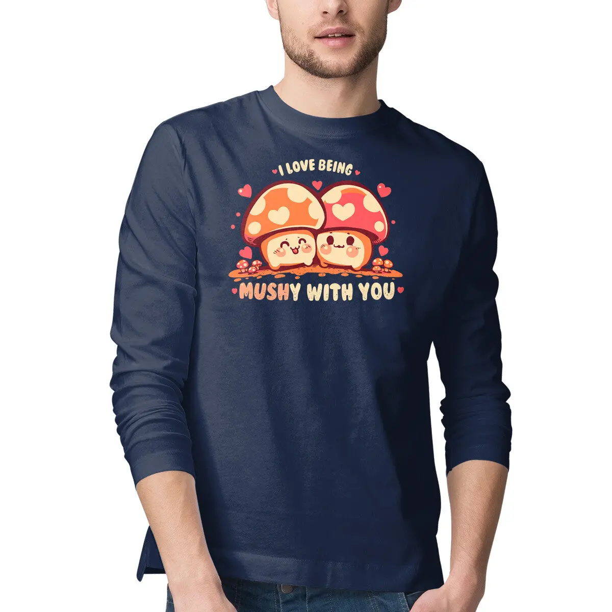 Romantic Long-Sleeve Cotton T-Shirt for Men - Image 7