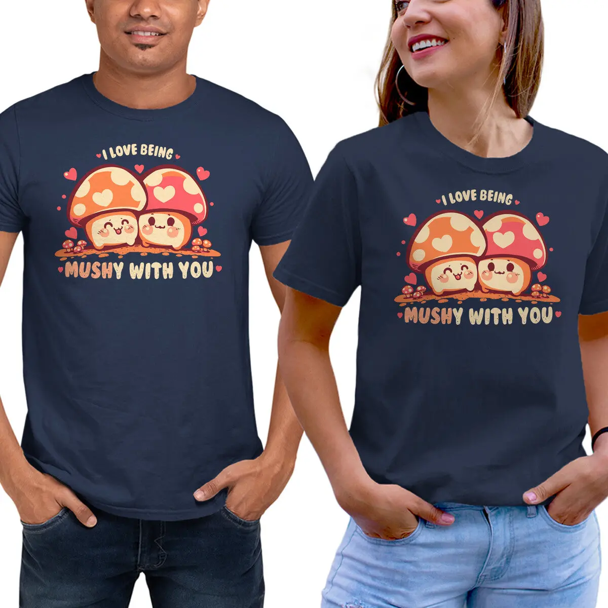 Playful Unisex Basic T-Shirt – 'Being Mushy With You' - Image 9