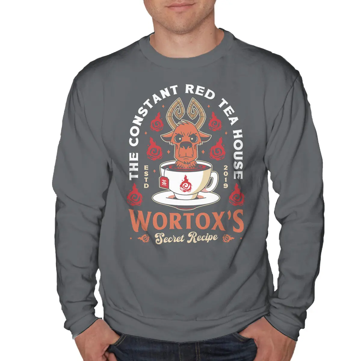 Red Tea Emblem Unisex Sweatshirt - Image 7