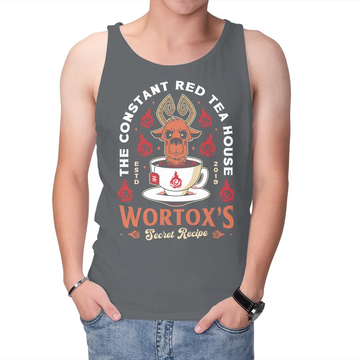 Wortox Red Tea Logo Tank Top - Image 7