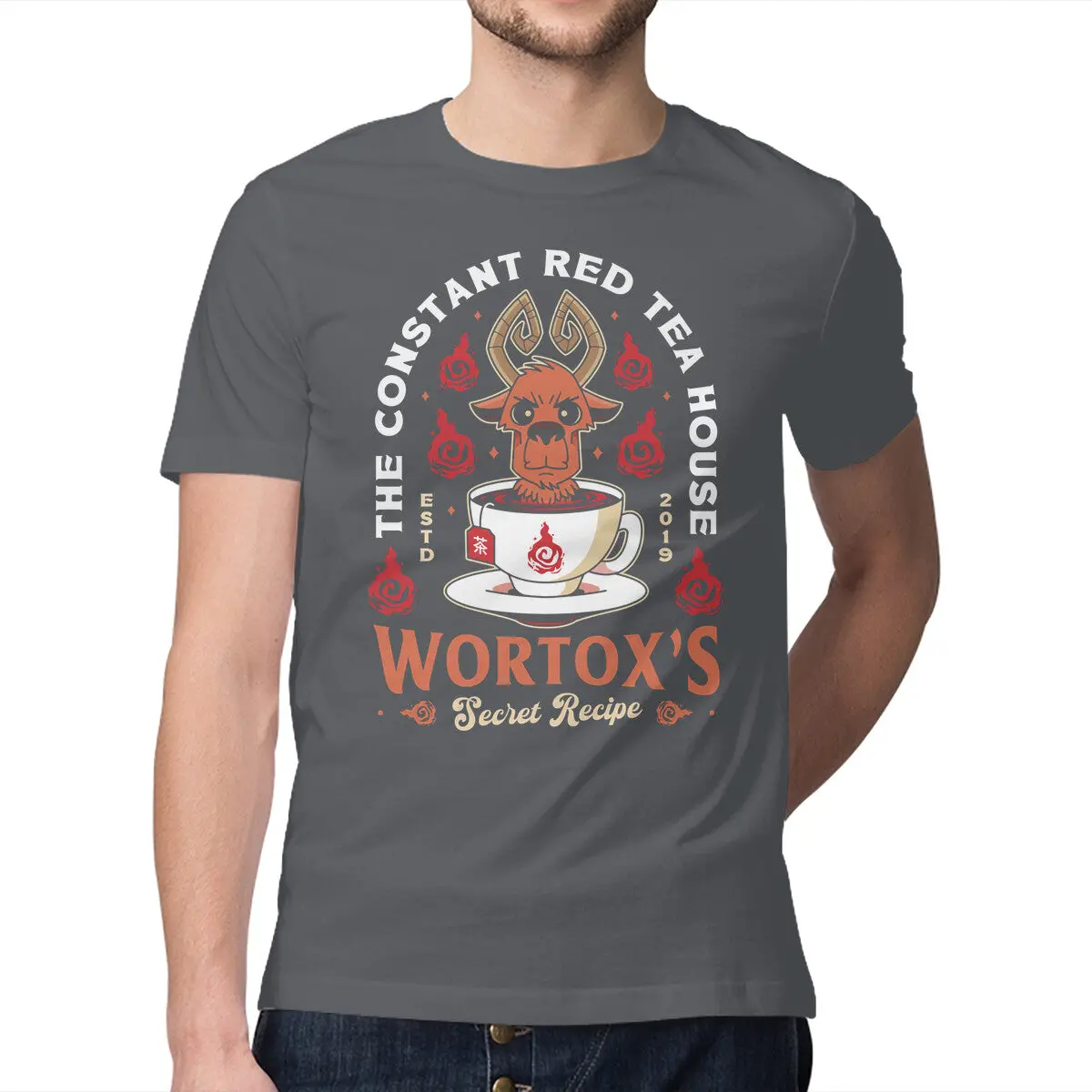 Wortox Red Tea Logo T-Shirt - Image 9