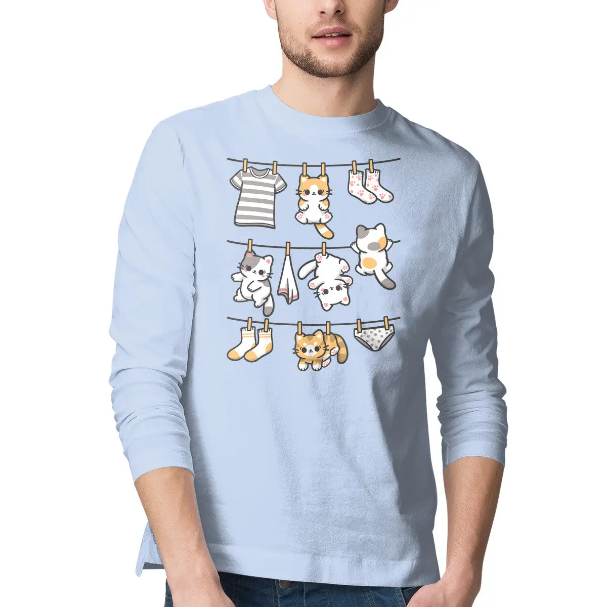Kitten Laundry Day Graphic Tee - Image 4