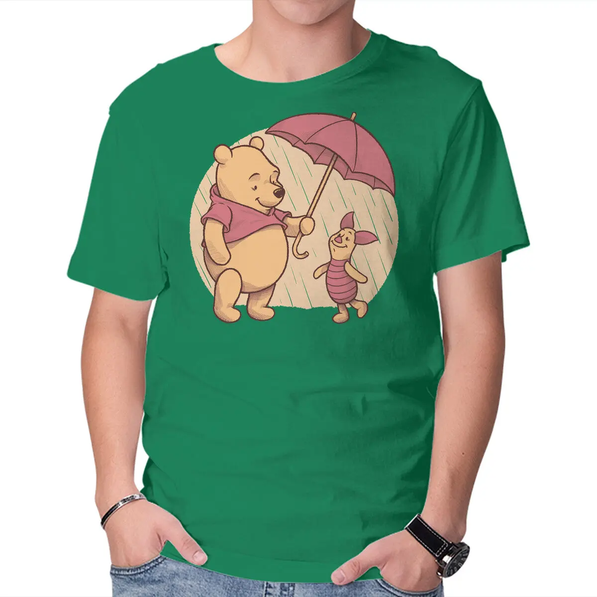 Bear Friends Rainy Day T-Shirt for Men - Image 17