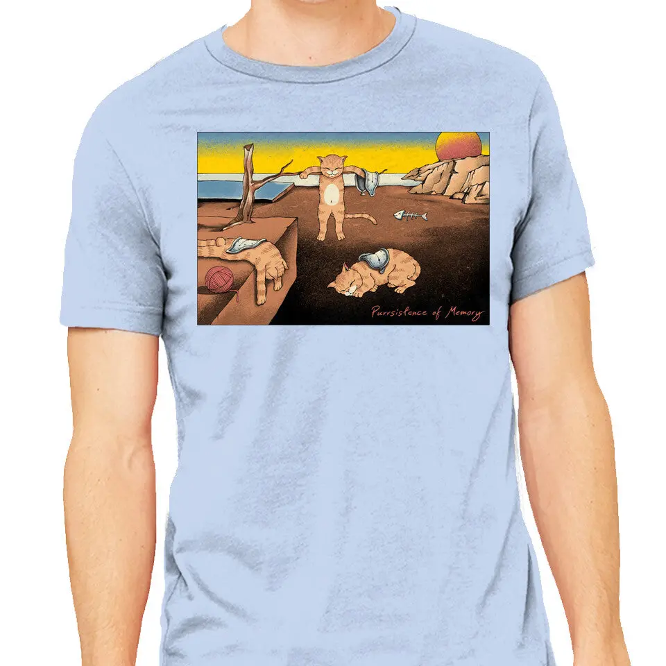 Purrsistence of Memory Men's Heavyweight Cotton T-Shirt - Image 9