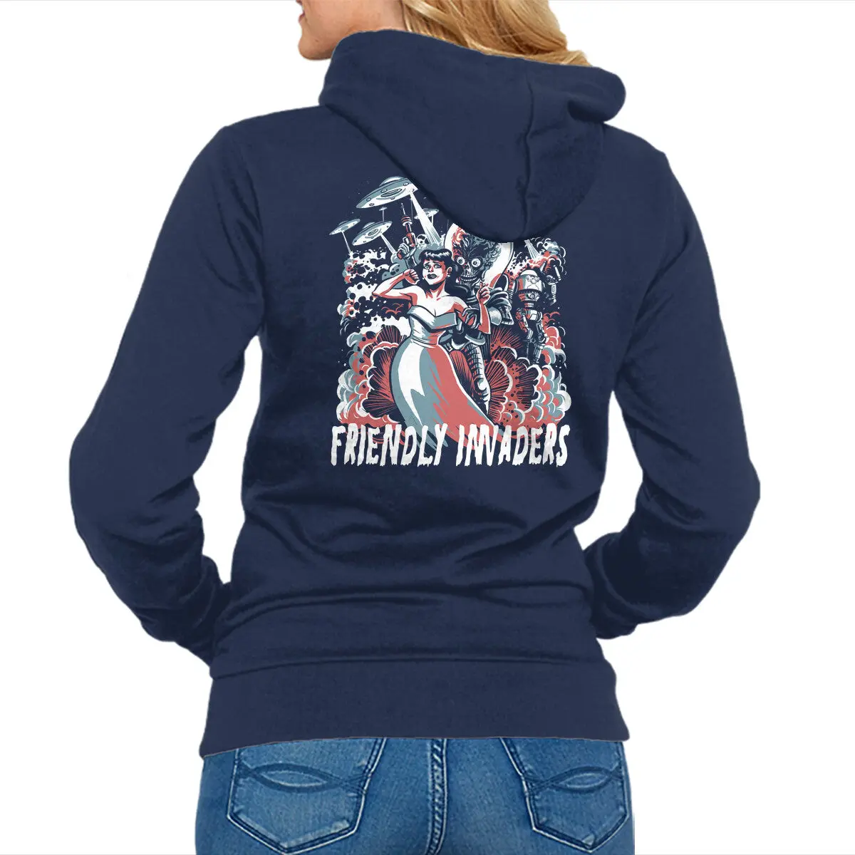 Alien-Themed Unisex Zip-Up Sweatshirt - Image 4