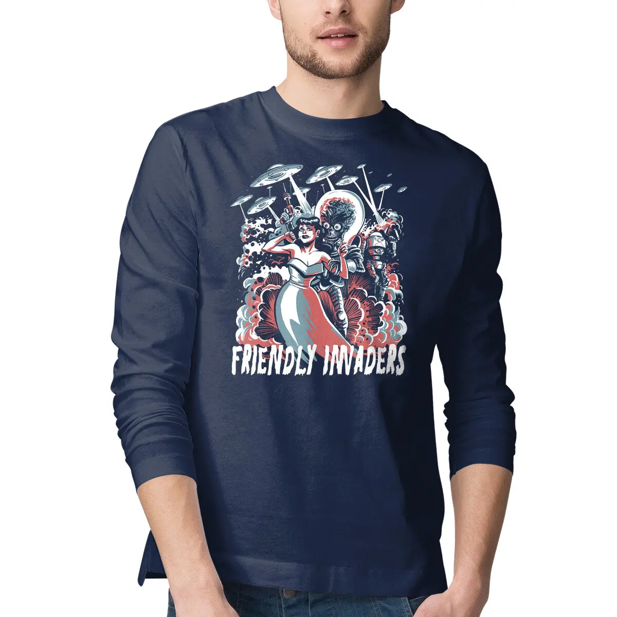 Friendly Invaders Graphic T-Shirt for Men - Image 4