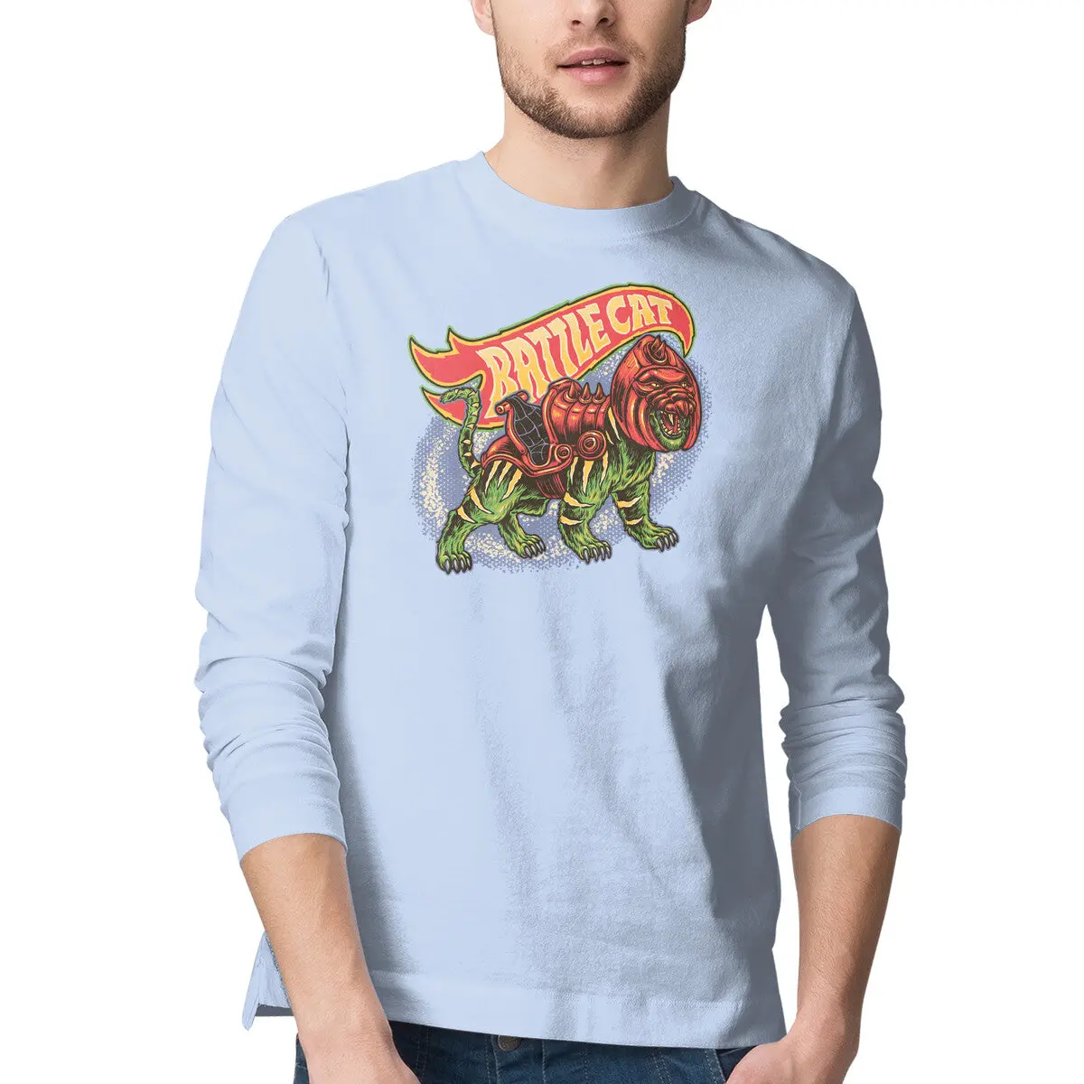 Brave Battle Cat Men's Long-Sleeve T-Shirt - Image 7