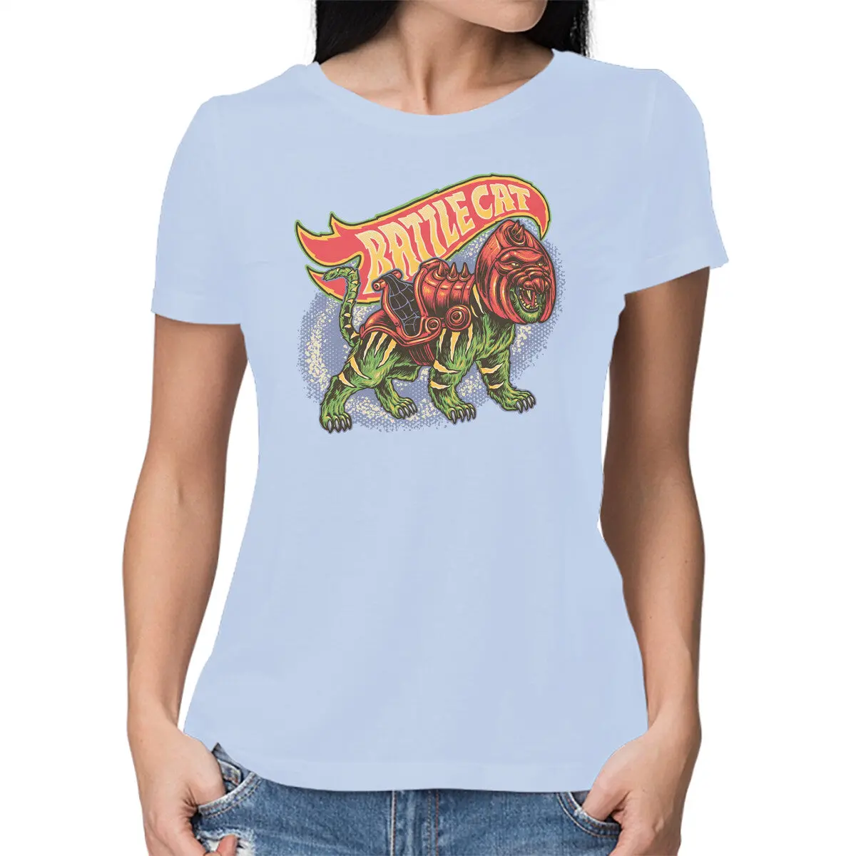 Brave Battle Cat Women's Basic T-Shirt - Image 13